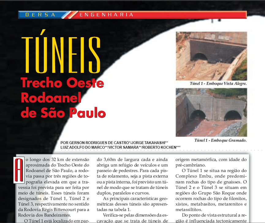 Túneis Rodoanel Trecho Oeste - São Paulo - Maio/2001